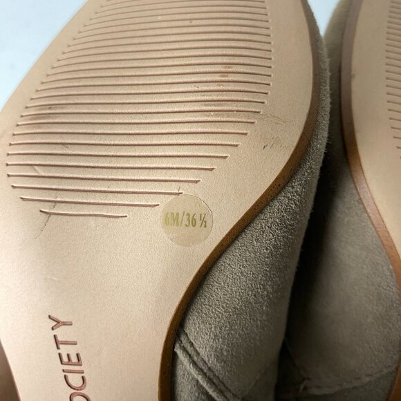 Sole Society Cassity Sock Bootie Heeled Tan Faux Suede Block Heel Womens 6M - Picture 8 of 9